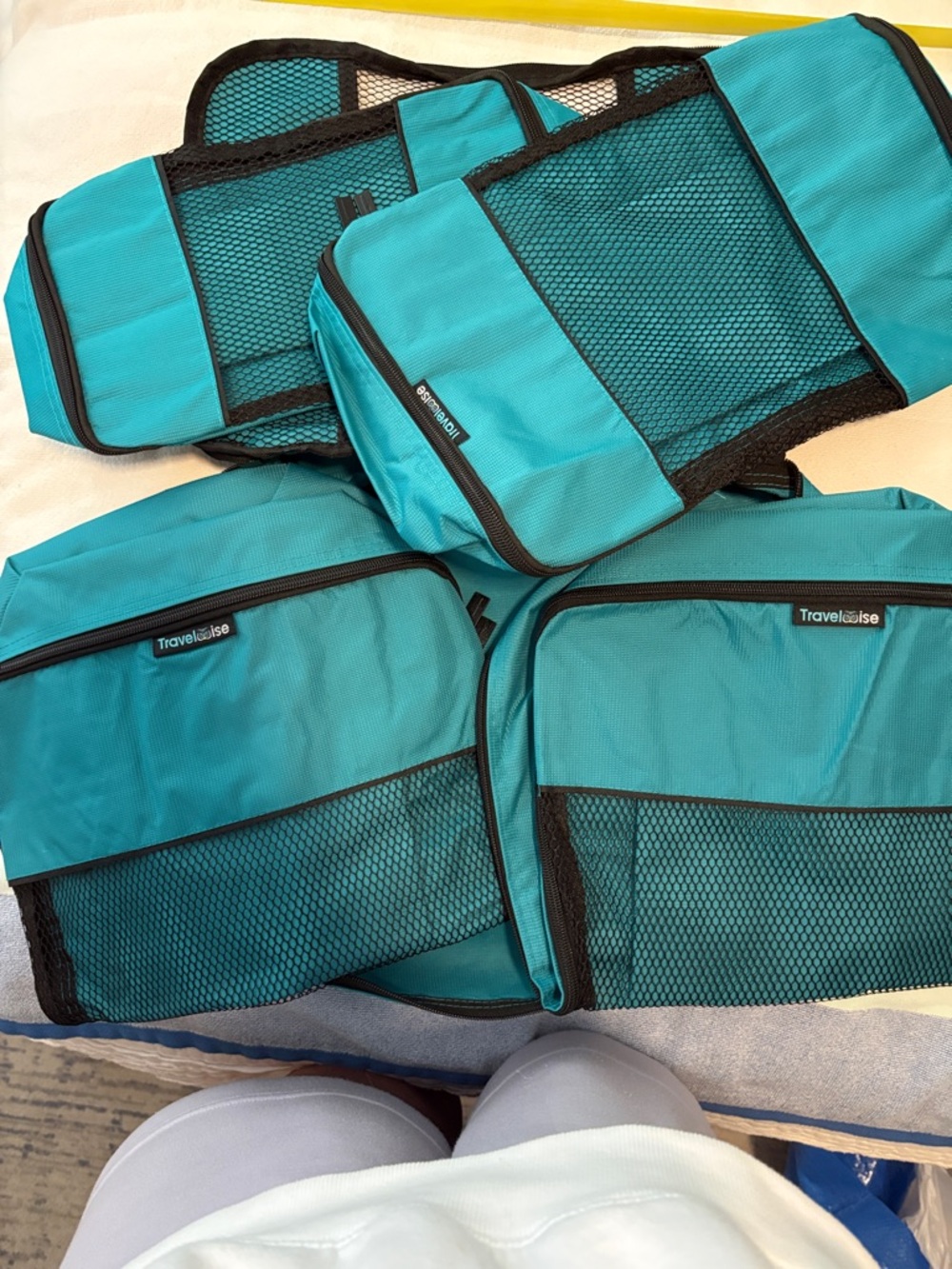 TravelWise Teal Packing Cube Set- Travel Organizer set of 5 - Picture 3 of 5